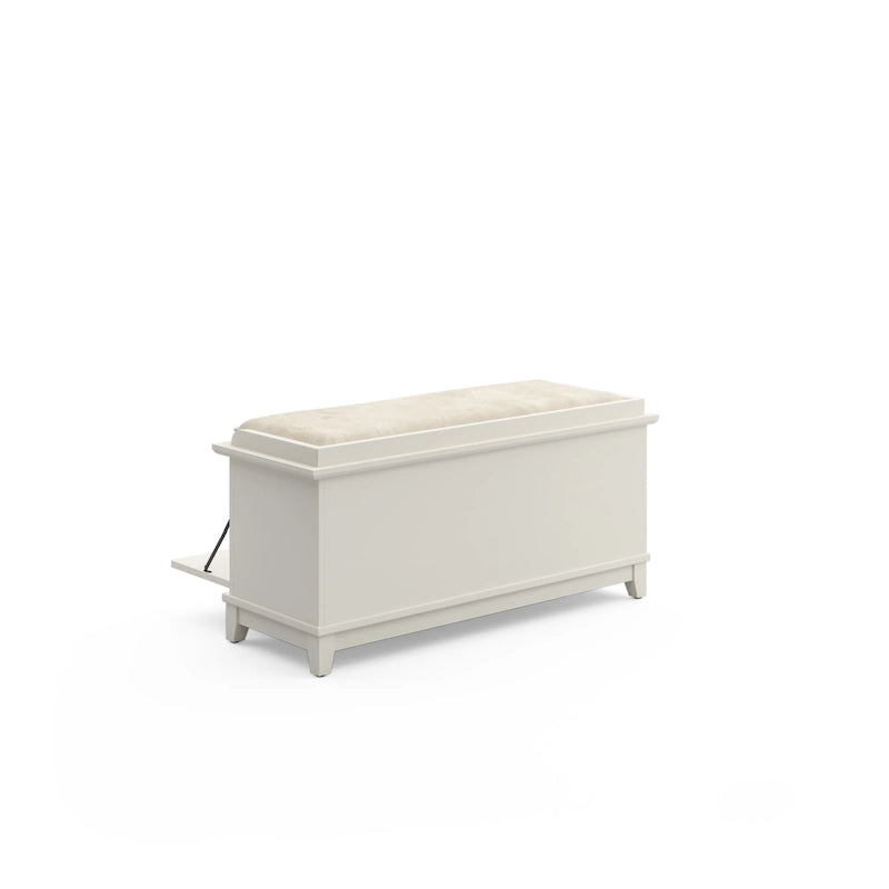 Panca Contenitore Imbottita in Stile Mission con Doppie Ante a Ribalta e 2 Ripiani Interni – Rovere Cottage / Nero / Bianco, Singola