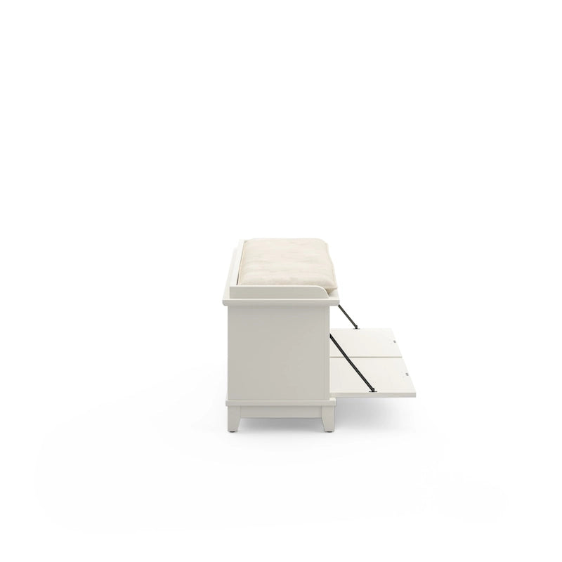 Panca Contenitore Imbottita in Stile Mission con Doppie Ante a Ribalta e 2 Ripiani Interni – Rovere Cottage / Nero / Bianco, Singola