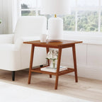 Tavolino/Comodino Mid-Century Modern – Noce / Bianco, singolo