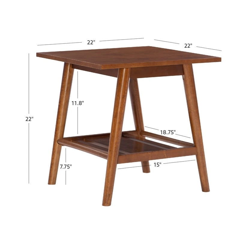 Tavolino/Comodino Mid-Century Modern – Noce / Bianco, singolo