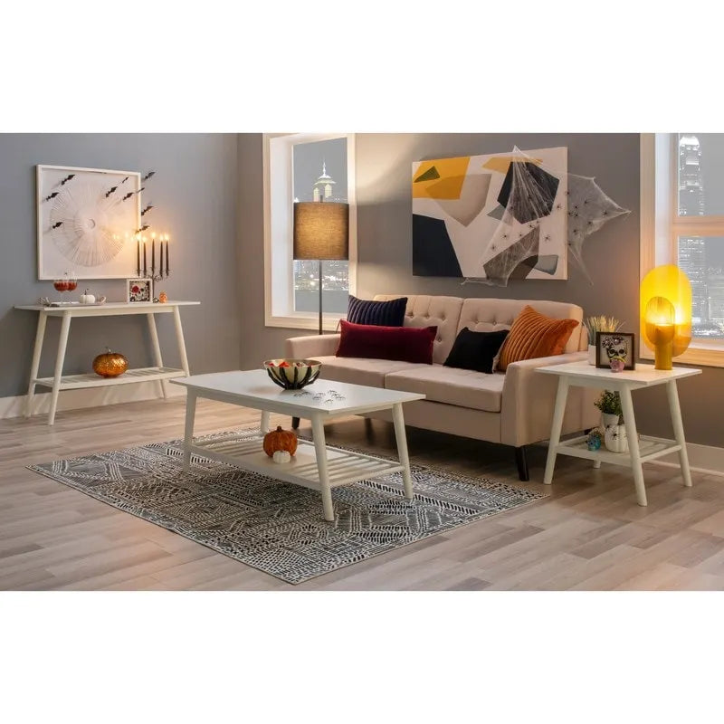 Tavolino/Comodino Mid-Century Modern – Noce / Bianco, singolo