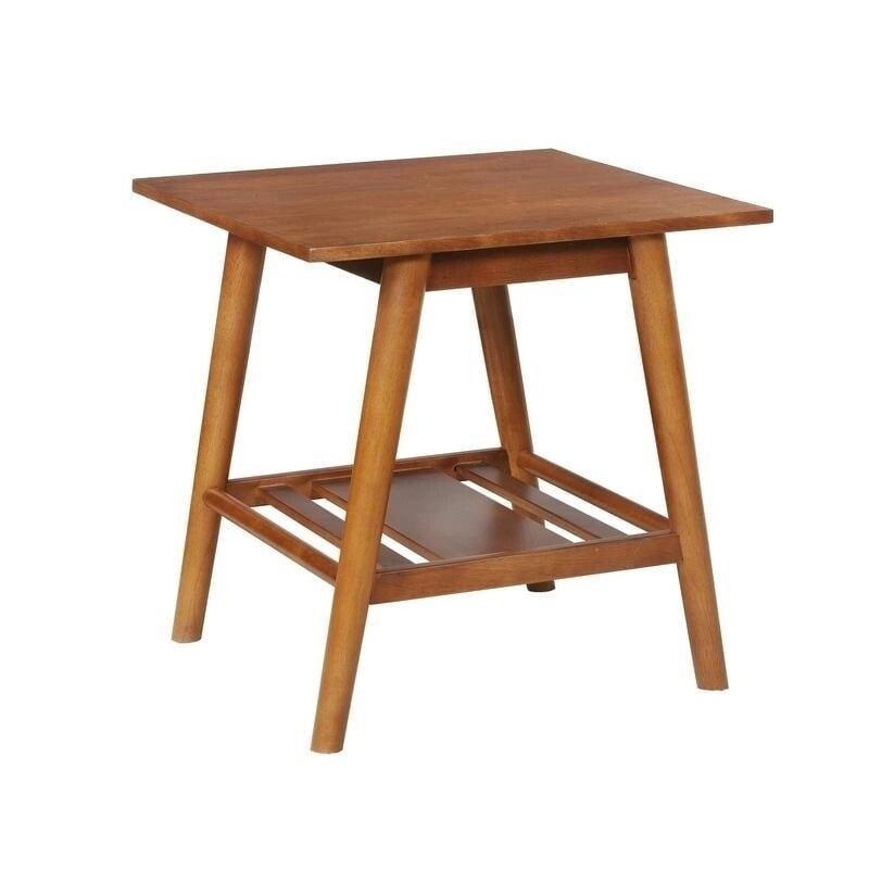 Tavolino/Comodino Mid-Century Modern – Noce / Bianco, singolo