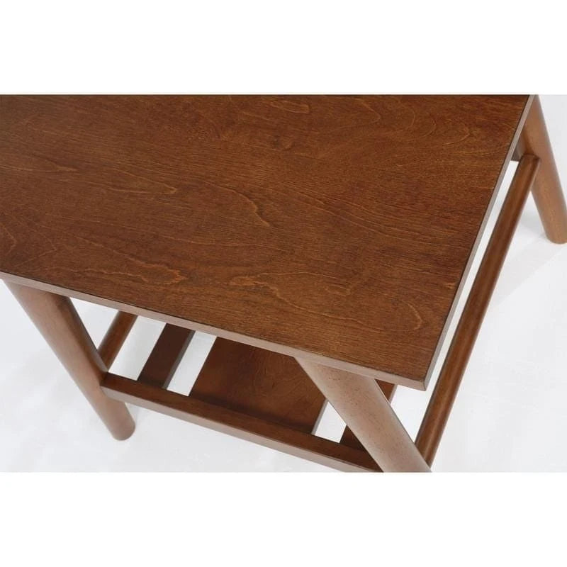 Tavolino/Comodino Mid-Century Modern – Noce / Bianco, singolo