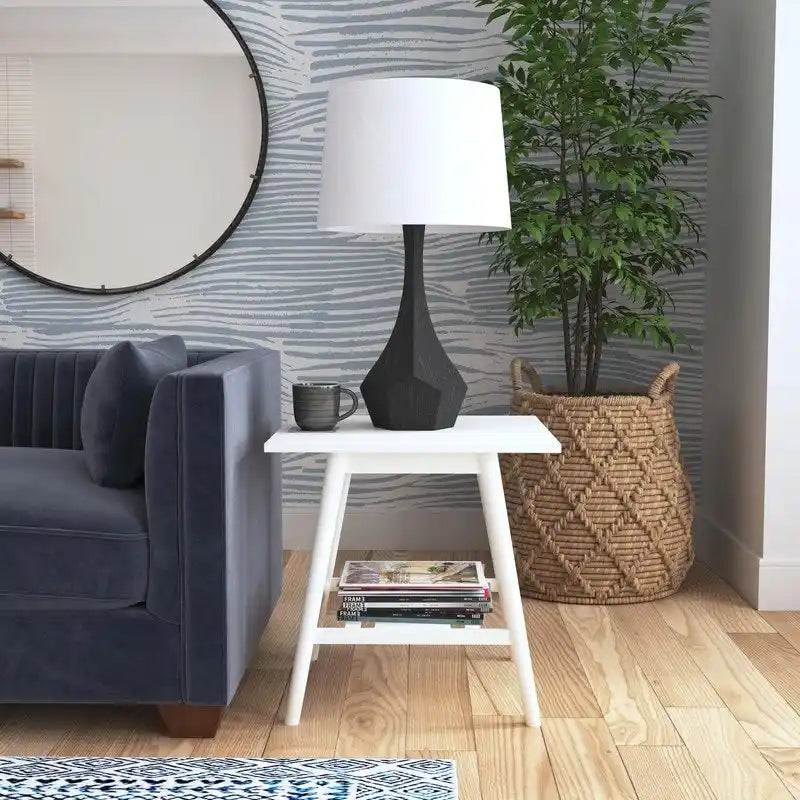 Tavolino/Comodino Mid-Century Modern – Noce / Bianco, singolo