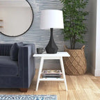 Tavolino/Comodino Mid-Century Modern – Noce / Bianco, singolo