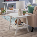 Tavolino/Comodino Mid-Century Modern – Noce / Bianco, singolo