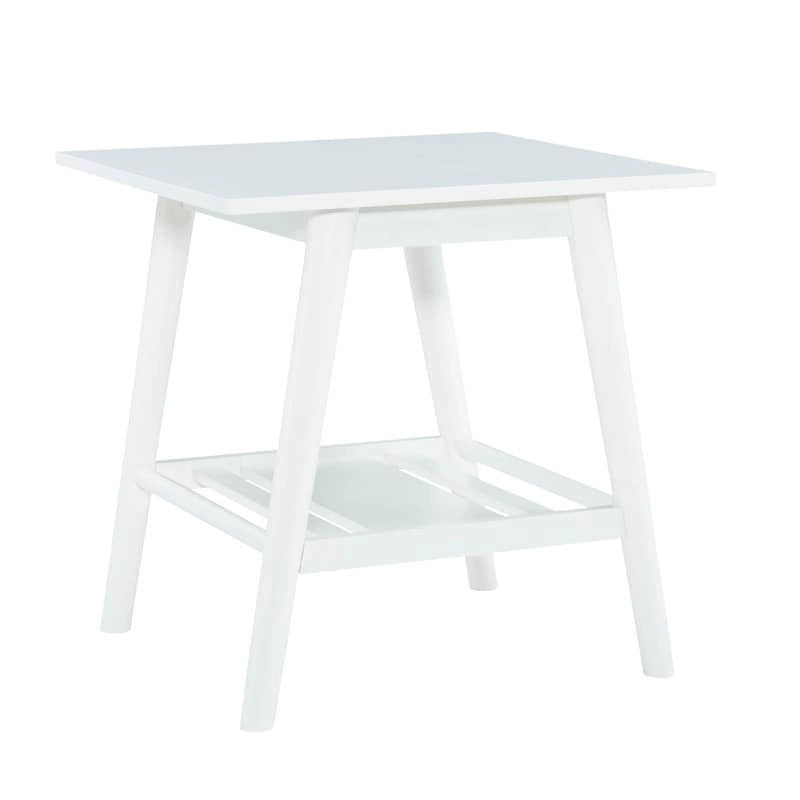 Tavolino/Comodino Mid-Century Modern – Noce / Bianco, singolo