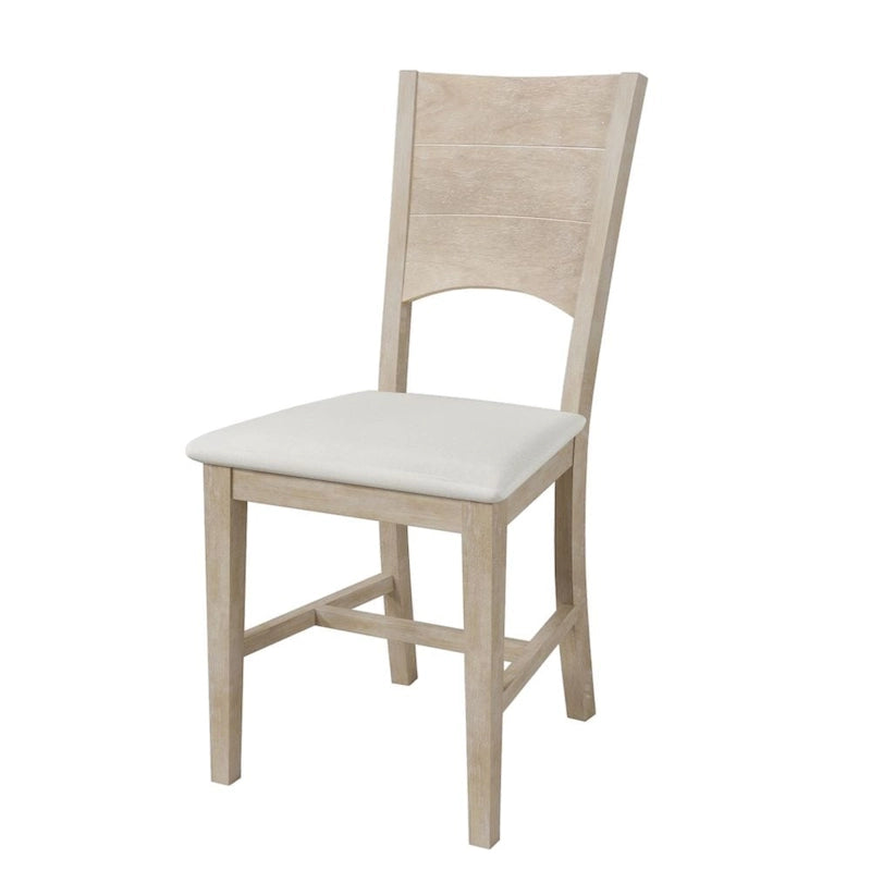 Set pranzo in legno massello con gambe a mezzaluna, 4 sedie e panca – Naturale / Grigio, 6 posti a sedere