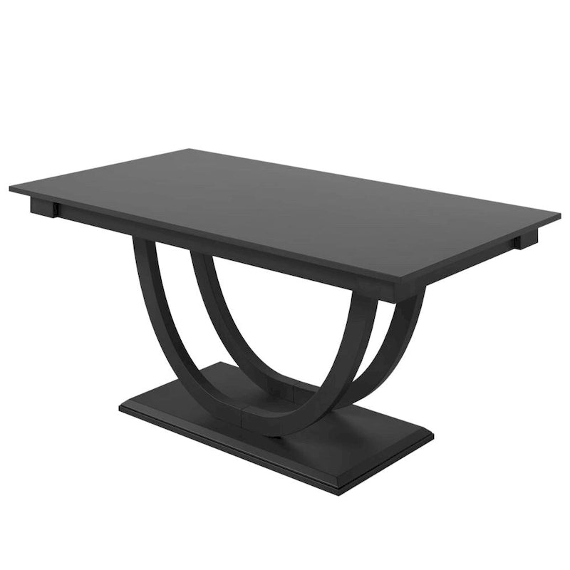 Set pranzo in legno massello con gambe a mezzaluna, 4 sedie e panca – Naturale / Grigio, 6 posti a sedere