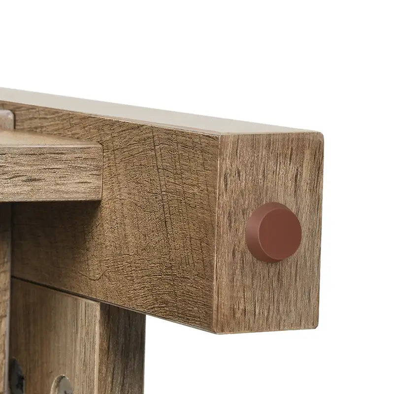 Tavolino da Caffè Quadrato Industriale Mid-Century a 2 Livelli con Piano Antigraffio e Telaio a Barra Obliqua – Espresso / Grigio Scuro / Marrone+Bianco, Singolo