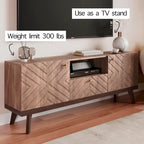 Mobile TV consolle scandinavo di metà secolo con cassetto e 3 ante – Beige / Grigio / Bianco / Marrone, Singolo, Adatto a TV fino a 65"