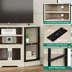 Mobile TV ad angolo in stile rustico con prese di corrente e porte USB – Rovere / Grigio Antracite / Marrone / Nero / Bianco e altro, Singolo, Adatto a TV fino a 55"