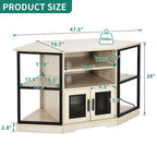 Mobile TV ad angolo in stile rustico con prese di corrente e porte USB – Rovere / Grigio Antracite / Marrone / Nero / Bianco e altro, Singolo, Adatto a TV fino a 55"