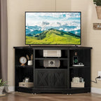 Mobile TV ad angolo in stile rustico con prese di corrente e porte USB – Rovere / Grigio Antracite / Marrone / Nero / Bianco e altro, Singolo, Adatto a TV fino a 55"
