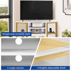 Mobile TV ad angolo in stile rustico con prese di corrente e porte USB – Rovere / Grigio Antracite / Marrone / Nero / Bianco e altro, Singolo, Adatto a TV fino a 55"