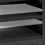Mobile TV ad angolo in stile rustico con prese di corrente e porte USB – Rovere / Grigio Antracite / Marrone / Nero / Bianco e altro, Singolo, Adatto a TV fino a 55"
