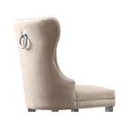 Sedie da pranzo con schienale imbottito a bottoni, borchie e struttura in acciaio – Ecopelle nera / grigia / crema / blu navy / bianca