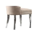 Sedie da pranzo con schienale imbottito a bottoni, borchie e struttura in acciaio – Ecopelle nera / grigia / crema / blu navy / bianca