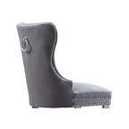 Sedie da pranzo con schienale imbottito a bottoni, borchie e struttura in acciaio – Ecopelle nera / grigia / crema / blu navy / bianca