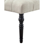 Panca da pranzo in tessuto capitonné con struttura in legno massello e gambe tornite – Marrone chiaro / Grigio / Blu / Viola, Singola