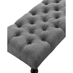 Panca da pranzo in tessuto capitonné con struttura in legno massello e gambe tornite – Marrone chiaro / Grigio / Blu / Viola, Singola