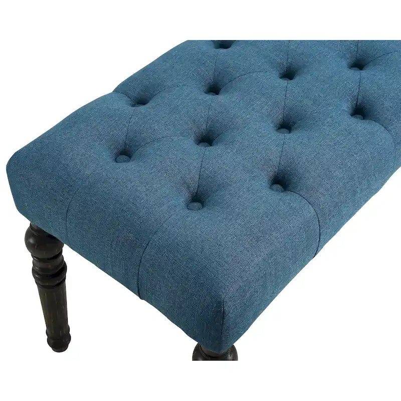 Panca da pranzo in tessuto capitonné con struttura in legno massello e gambe tornite – Marrone chiaro / Grigio / Blu / Viola, Singola
