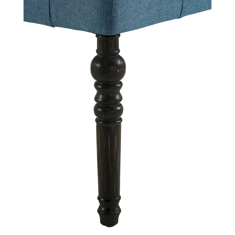Panca da pranzo in tessuto capitonné con struttura in legno massello e gambe tornite – Marrone chiaro / Grigio / Blu / Viola, Singola
