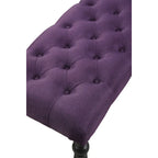 Panca da pranzo in tessuto capitonné con struttura in legno massello e gambe tornite – Marrone chiaro / Grigio / Blu / Viola, Singola