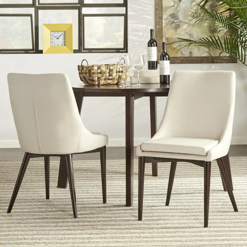 Sedie da pranzo a botte di metà secolo in lino con gambe affusolate – Grigio scuro / Grigio / Bianco