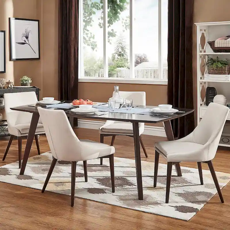 Sedie da pranzo a botte di metà secolo in lino con gambe affusolate – Grigio scuro / Grigio / Bianco