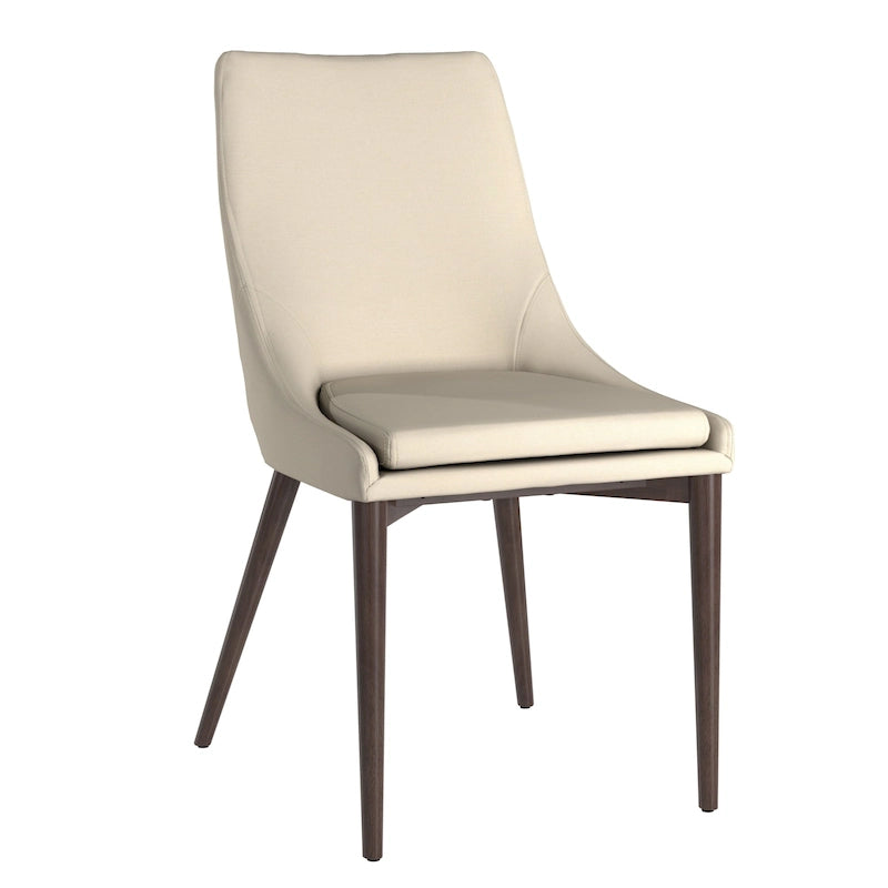 Sedie da pranzo a botte di metà secolo in lino con gambe affusolate – Grigio scuro / Grigio / Bianco