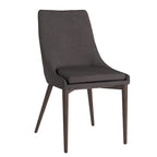 Sedie da pranzo a botte di metà secolo in lino con gambe affusolate – Grigio scuro / Grigio / Bianco