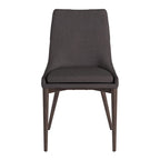 Sedie da pranzo a botte di metà secolo in lino con gambe affusolate – Grigio scuro / Grigio / Bianco