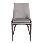 Sedie da pranzo a botte di metà secolo in lino con gambe affusolate – Grigio scuro / Grigio / Bianco