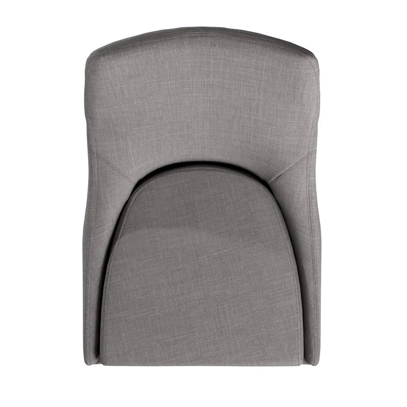Sedie da pranzo a botte di metà secolo in lino con gambe affusolate – Grigio scuro / Grigio / Bianco
