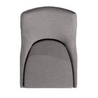 Sedie da pranzo a botte di metà secolo in lino con gambe affusolate – Grigio scuro / Grigio / Bianco