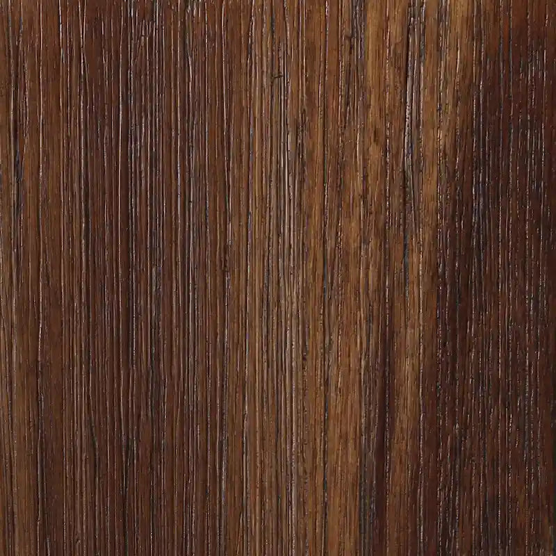 Sedia da pranzo Mid-Century in legno di gomma con seduta in similpelle – Spazzolata castagno