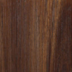 Sedia da pranzo Mid-Century in legno di gomma con seduta in similpelle – Spazzolata castagno