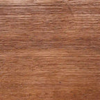 Sedia da pranzo Mid-Century in legno di gomma con seduta in similpelle – Spazzolata castagno