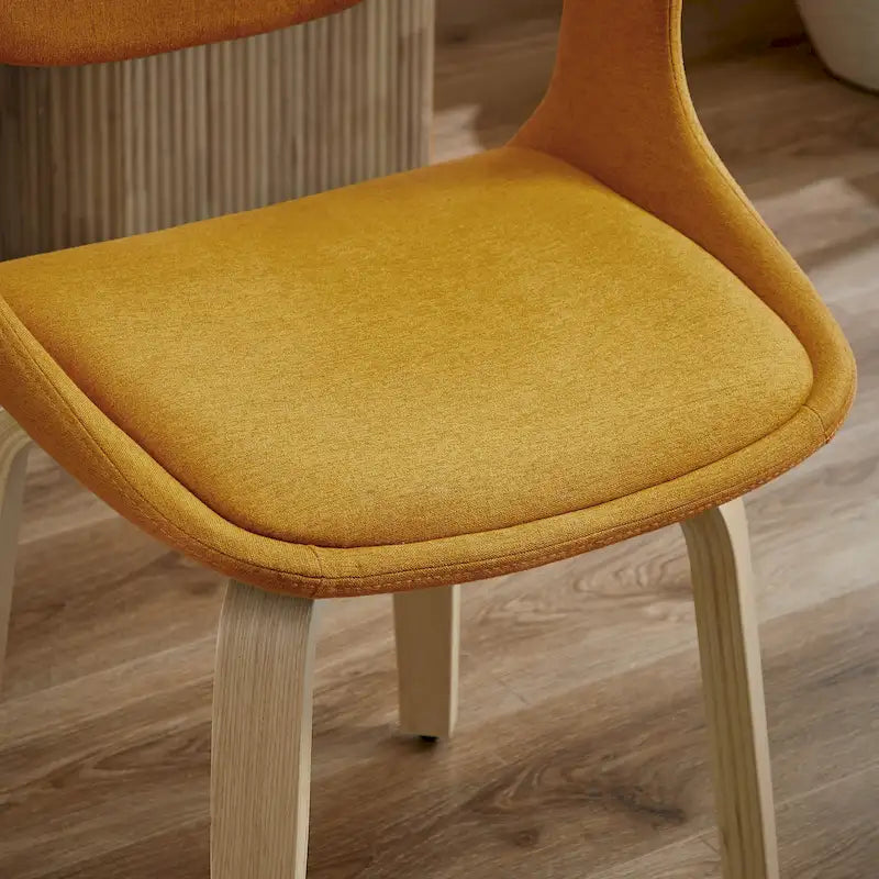 Sedia da pranzo girevole a 360° Mid-Century Modern con schienale curvo e braccioli incassati – Ecopelle / Tessuto, 8 colori, Singola