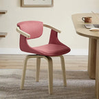 Sedia da pranzo girevole a 360° Mid-Century Modern con schienale curvo e braccioli incassati – Ecopelle / Tessuto, 8 colori, Singola