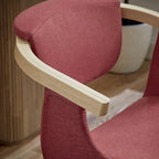 Sedia da pranzo girevole a 360° Mid-Century Modern con schienale curvo e braccioli incassati – Ecopelle / Tessuto, 8 colori, Singola