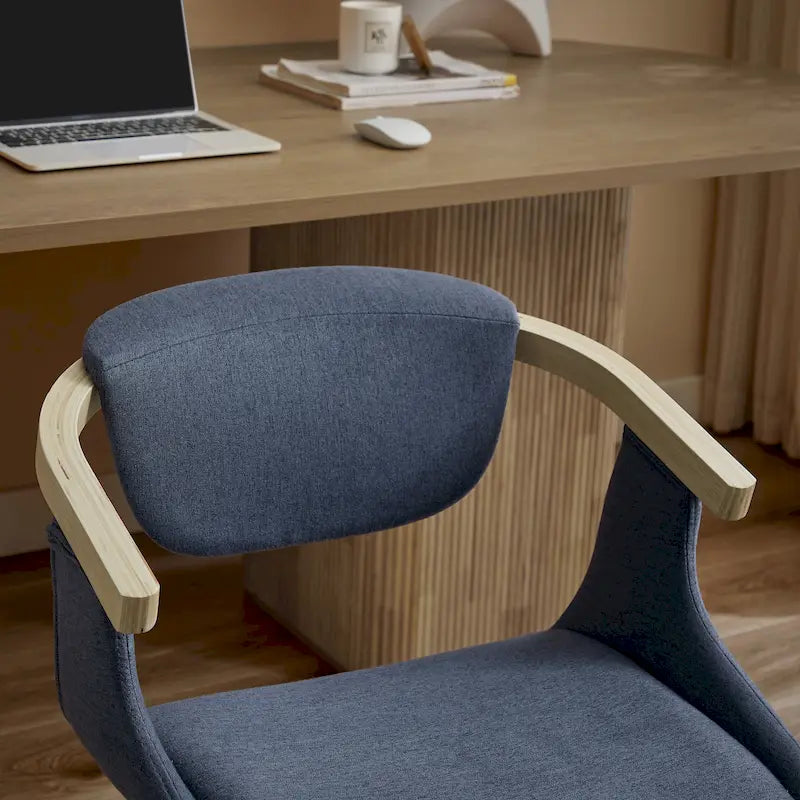 Sedia da pranzo girevole a 360° Mid-Century Modern con schienale curvo e braccioli incassati – Ecopelle / Tessuto, 8 colori, Singola
