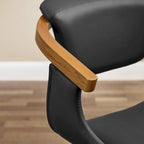 Sedia da pranzo girevole a 360° Mid-Century Modern con schienale curvo e braccioli incassati – Ecopelle / Tessuto, 8 colori, Singola