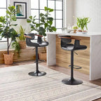 Sedia da pranzo girevole a 360° Mid-Century Modern con schienale curvo e braccioli incassati – Ecopelle / Tessuto, 8 colori, Singola