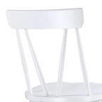 Sedia da Pranzo Senza Braccioli con Schienale a Fuso Stile Windsor, con Telaio in Legno di Gomma e Seduta Antiscivolo – Bianco / Nero