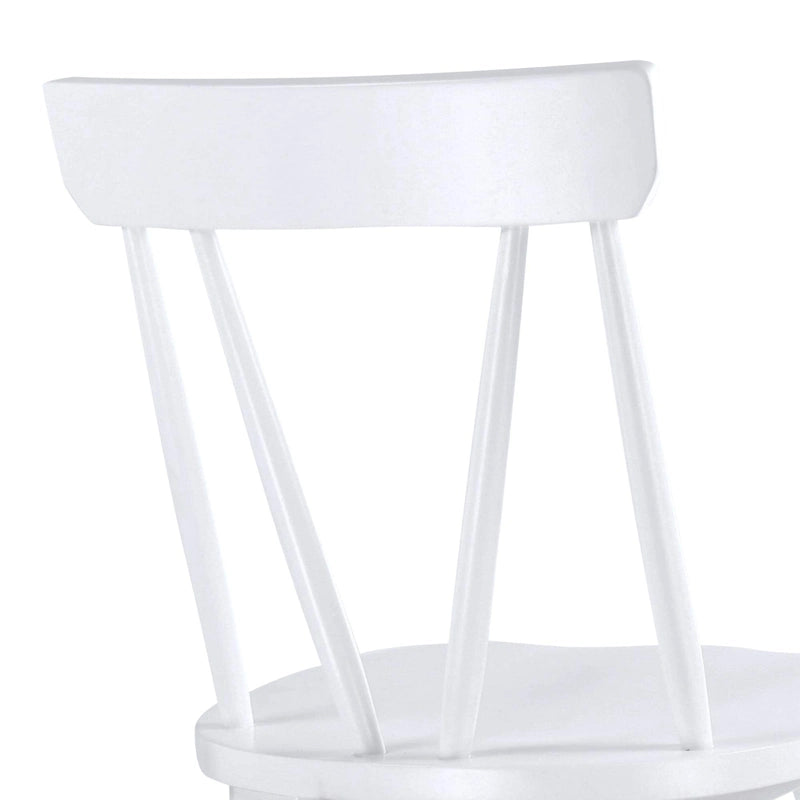 Sedia da Pranzo Senza Braccioli con Schienale a Fuso Stile Windsor, con Telaio in Legno di Gomma e Seduta Antiscivolo – Bianco / Nero