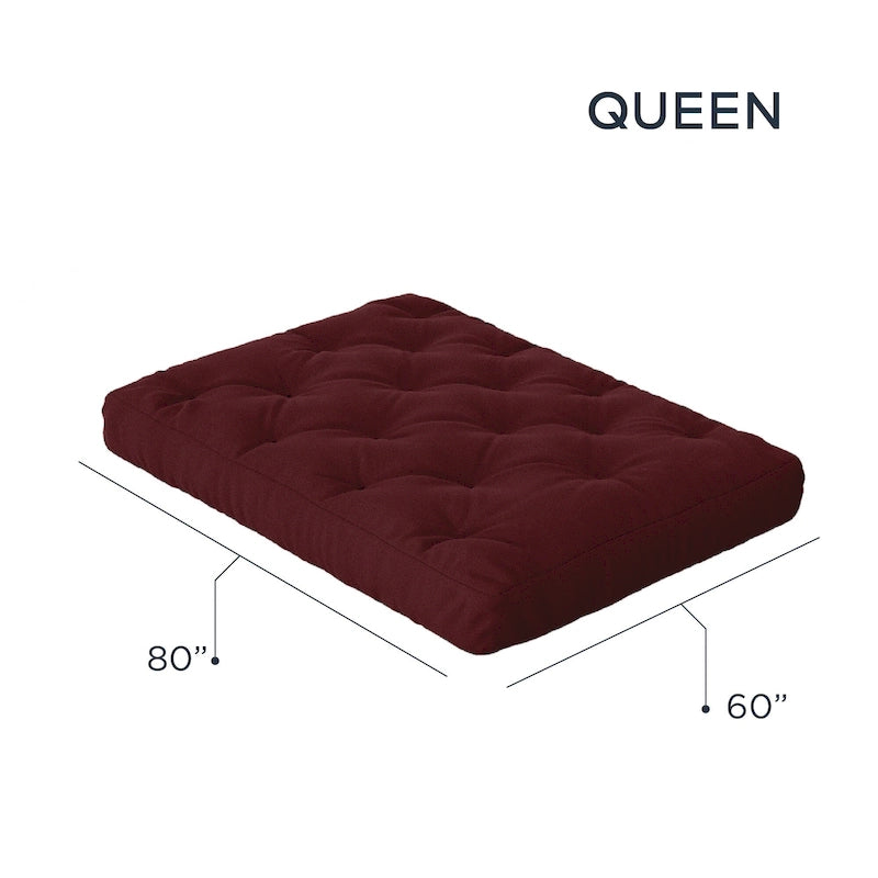 Materasso Futon Queen in Gel Memory Foam da 8 Pollici – 8 Colori, Per 1–2 Persone