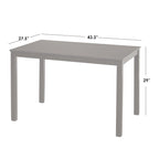 Set da pranzo in legno di gomma massiccio con sedie imbottite – Bianco / Espresso, microfibra / similpelle, 4 posti
