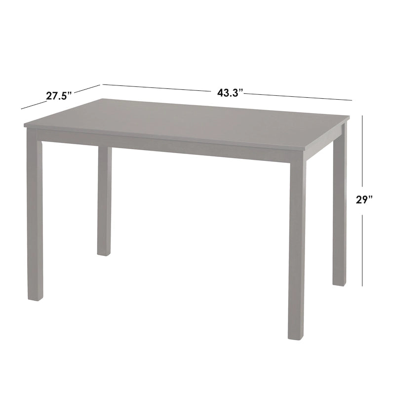 Set da pranzo in legno di gomma massiccio con sedie imbottite – Bianco / Espresso, microfibra / similpelle, 4 posti